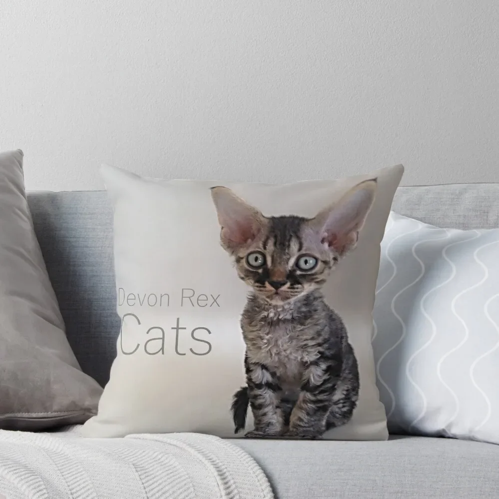 

Devon Rex Cat Kitten 000 Throw Pillow Cushion Cover Luxury christmas supplies Decorative Cushions Pillow