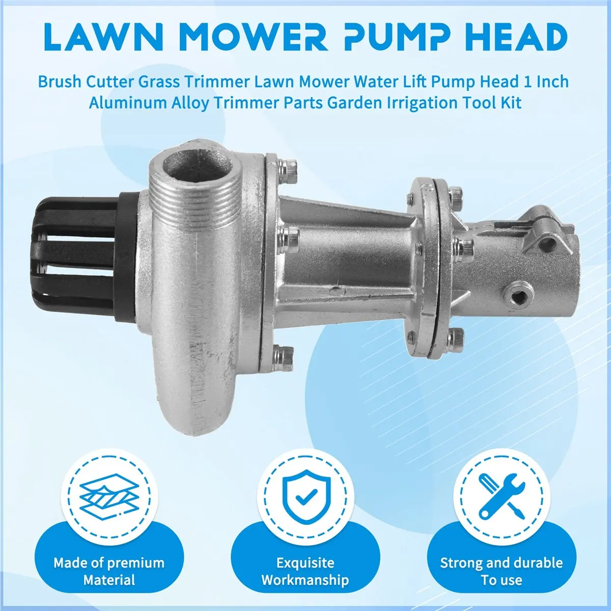 

A23PBG Brush Cutter Grass Trimmer Lawn Mower Water Lift Pump Head 1 Inch Aluminum Alloy Trimmer Parts Garden Irrigation Tool Kit