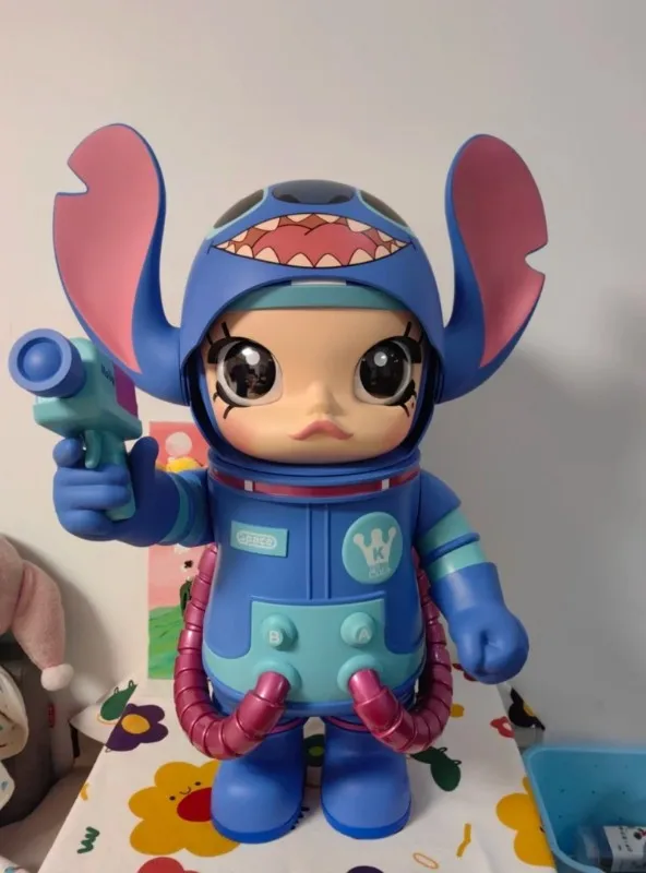 POP MART Mega Space Molly Stitch Action Figure 400% Molly Decoration Stitch Anime Figure Trendy Play Children Toys Birthday Gift