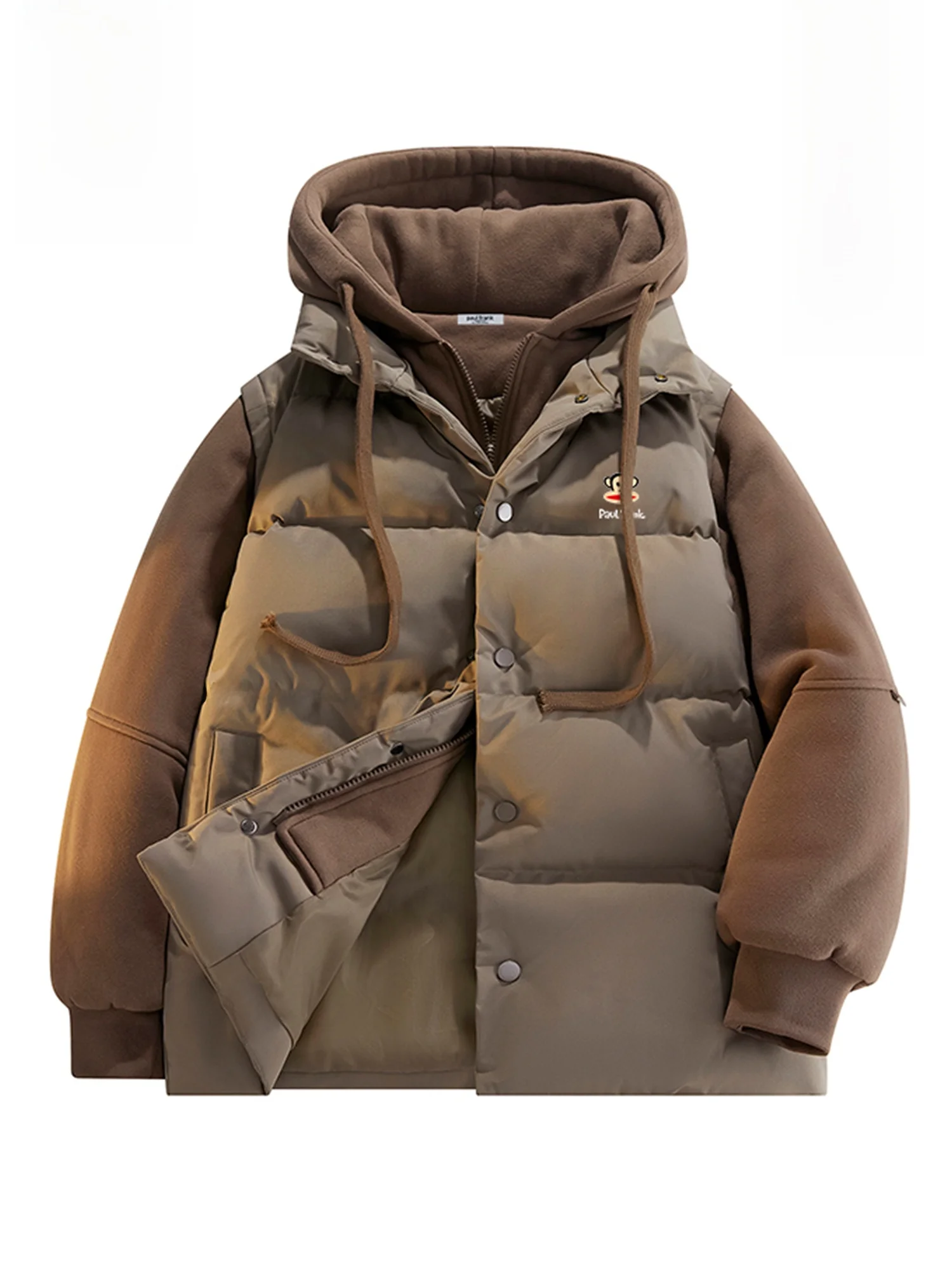 

Зимняя куртка Paul Frank для мужчин, утепленная, повседневная, свободного кроя, с капюшоном, из полиэстера, молодежная, теплая, как в магазине