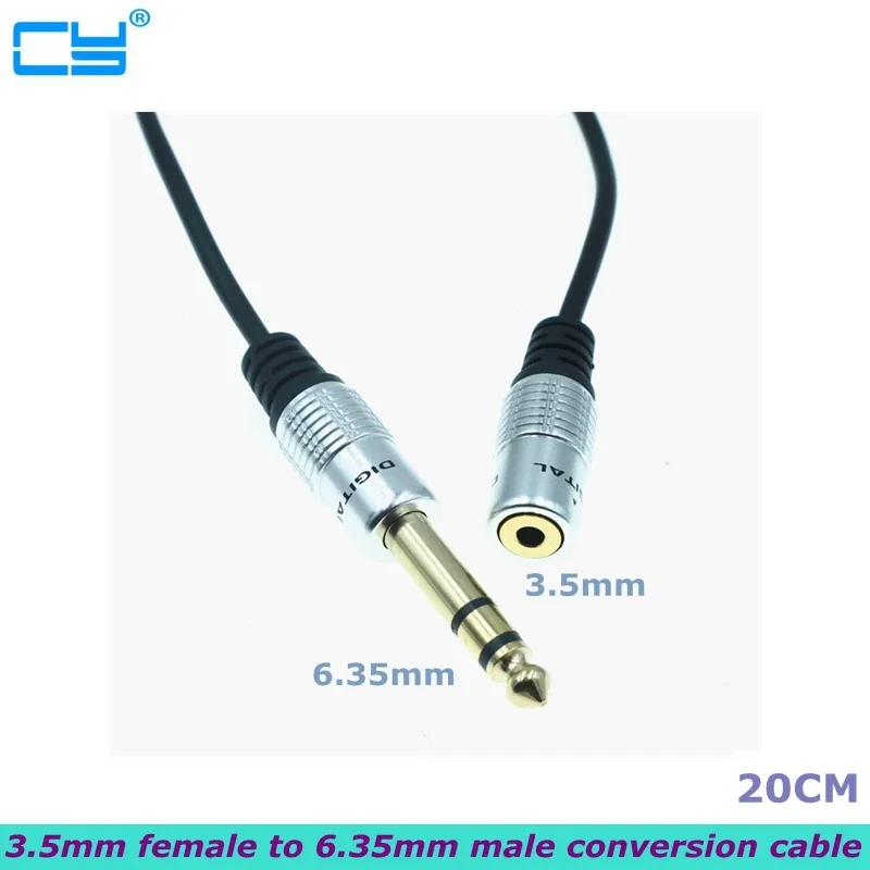 High Quality 6.35 mm 1/4 Inch Male to 3.5 mm 1/8 Inch Female Stereo Headphone Audio Amplifier Microphone Plug Conversion Cable