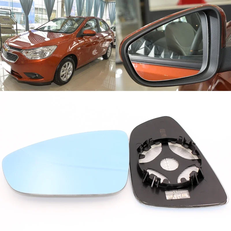 

For Chevrolet sail 3 Car Side View Door Wide-Angle Rearview Mirror Blue Glass With Base Heated 2pcs