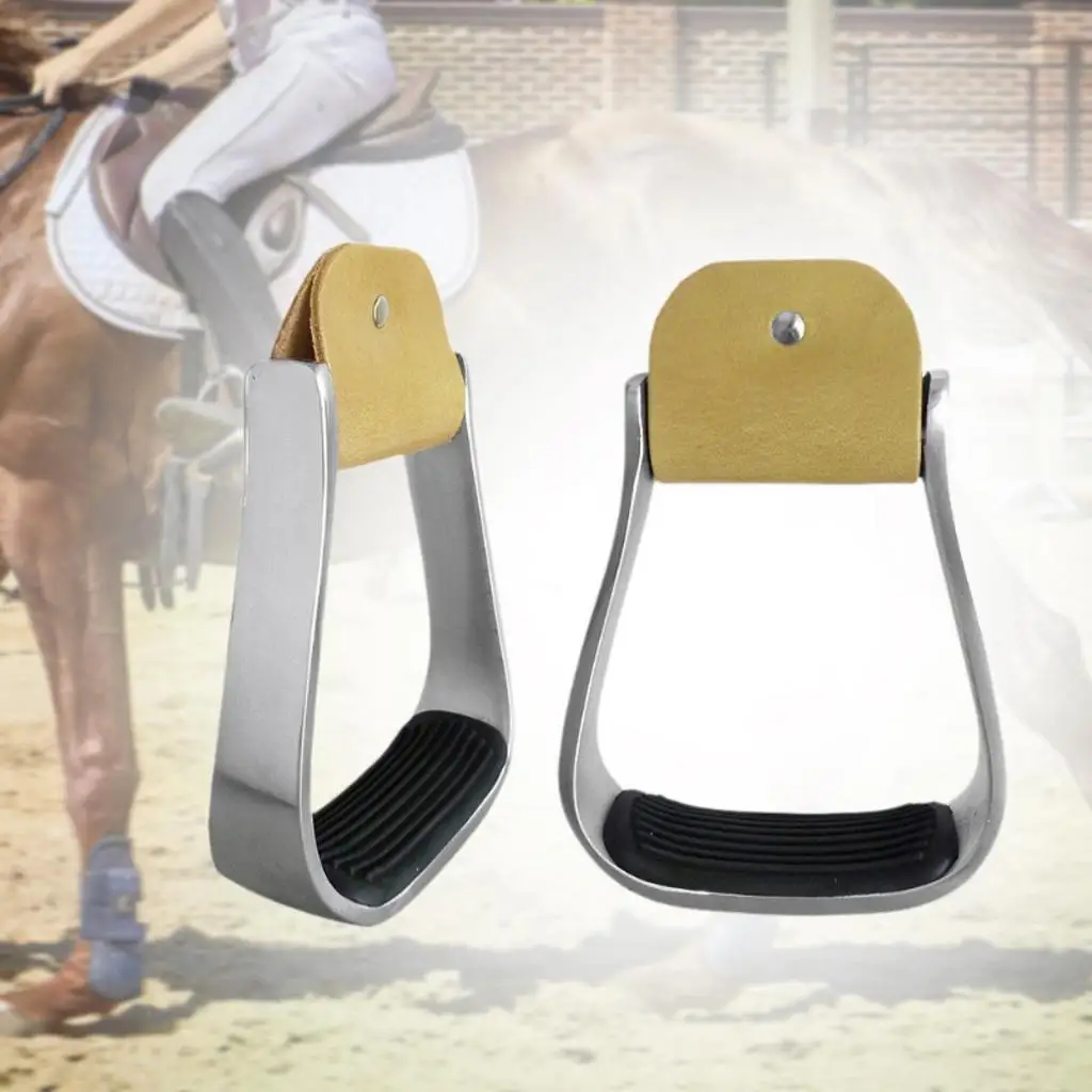 

2 Pieces Horse Riding Stirrups Portable Sturdy Equestrian Equipment Riding Protection Saddle Western Stirrups Outdoor Activities