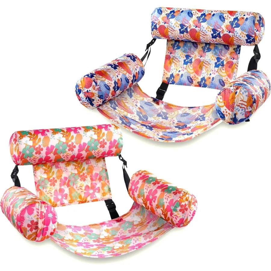 SLOOSH flotadores inflables para piscina para adultos, 2 paquetes, sillones flotantes, fideos para piscina, silla flotante resistente para adultos