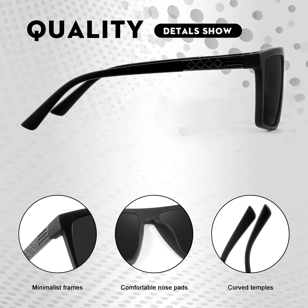 CRIXALIS Polarized Sunglasses For Men And Women Vintage Square Driving Fishing Neutral Sunglasses Anti-reflective Shade UV400 image 5