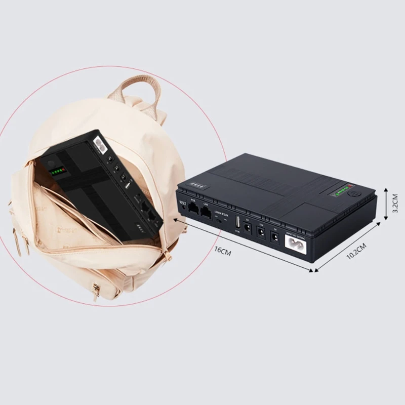 Imagem -05 - Mini Portátil Ups 5v 9v 12v Fonte Alimentação Ininterrupta Multiuso Mini Ups Bateria Backup para Wifi ip