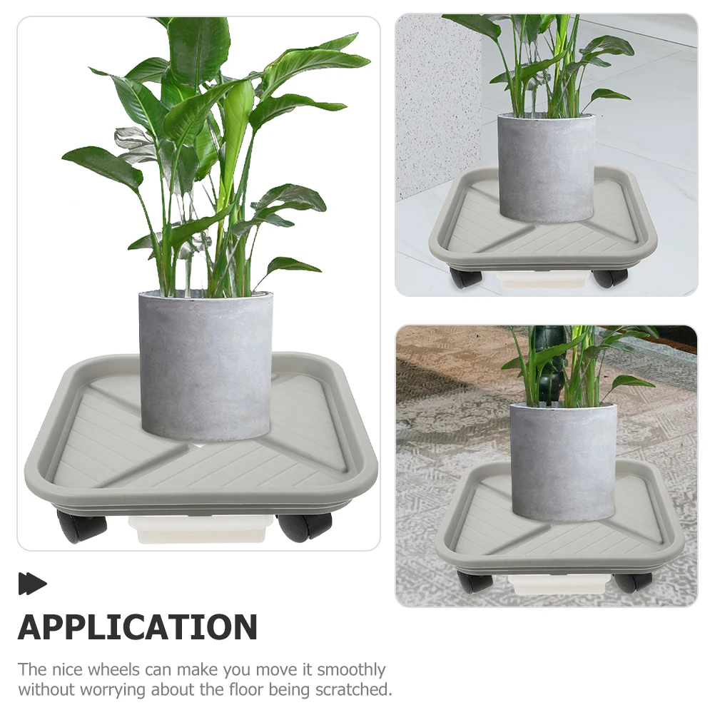 

Mobile Flower Pot Tray Wheels Plant Trays for Pots Indoor Planter Trays Water Container Strong Loading Capacity Smooth Rolling