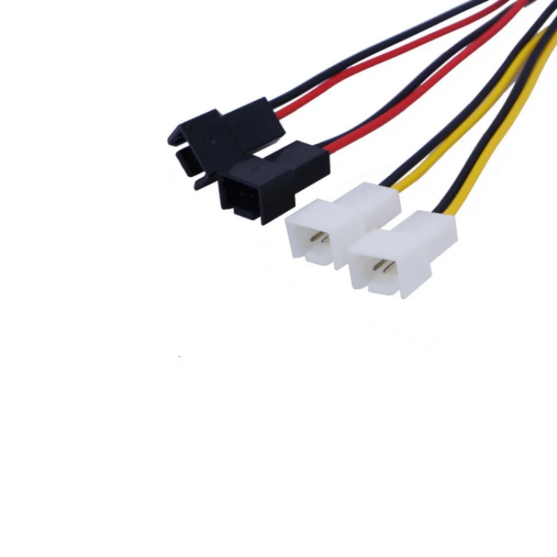 1 pçs/lote Computador Ventilador De Refrigeração 4Pin Molex Para 3Pin Fan Cabo de Alimentação Conector Adaptador 12v * 2/5v * 2 para CPU PC Caso Ventilador