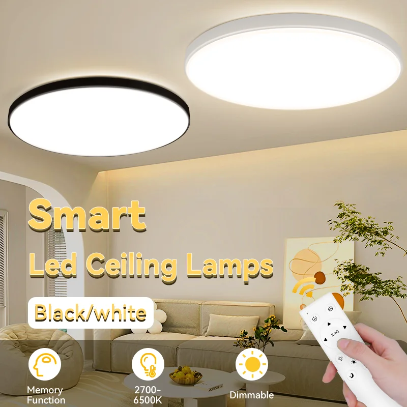 Dimmable Led Ceiling Light Remote Control Home Ultra Bright Panel Lamps Living Room Smart Hanging led Lustre for Bedroom Kitchen