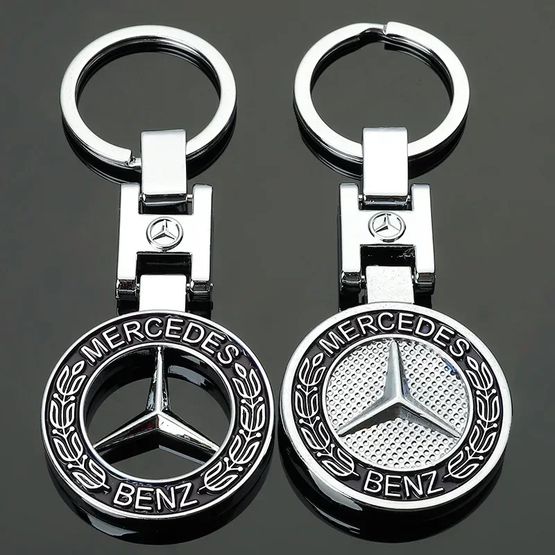 New Type 1Pcs Car Emblem Keychain Metal Key Ring Accessories For Mercedes Benz AMG Smart   W203 W206 W108 W124 W126 W140 W168