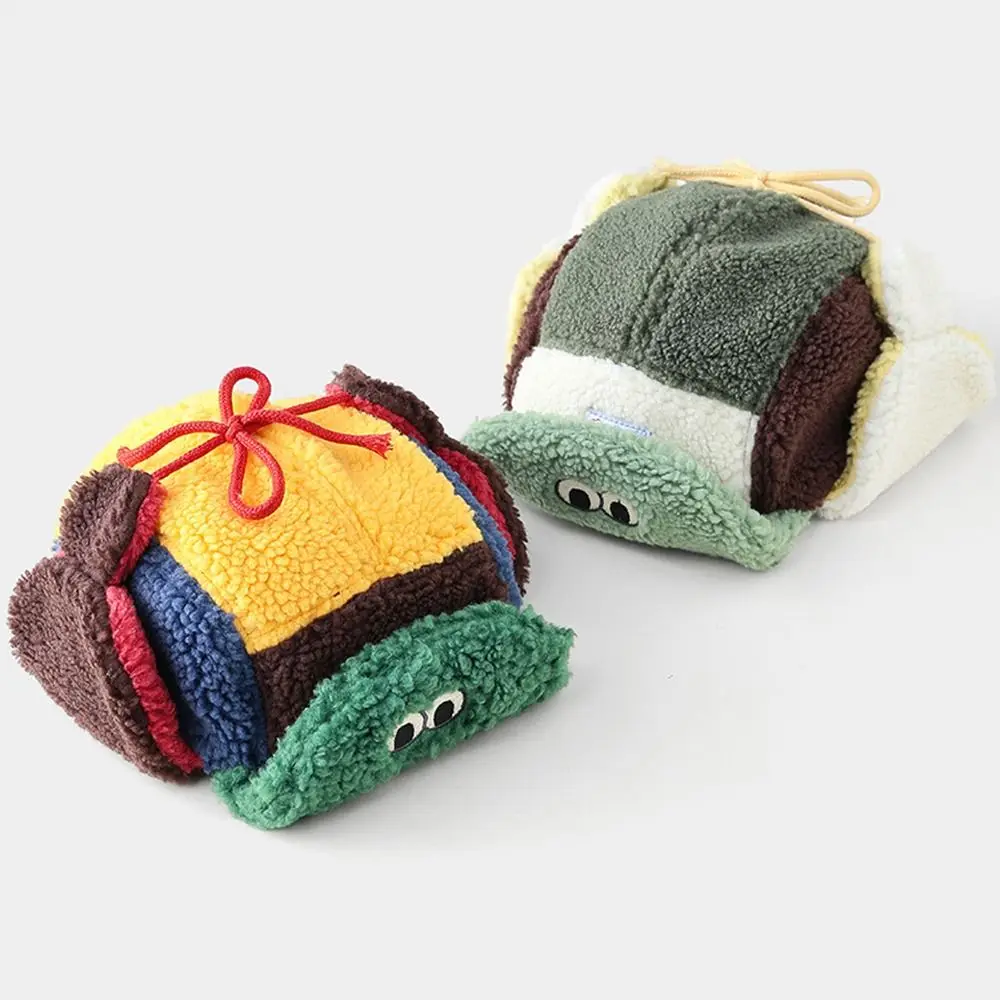 

Cute Lamb Wool Warm Lei Feng Cap Korean Style Thickened Ear Protection Hat Winter Warm Soft Flip Cuff Flip Cap Snow