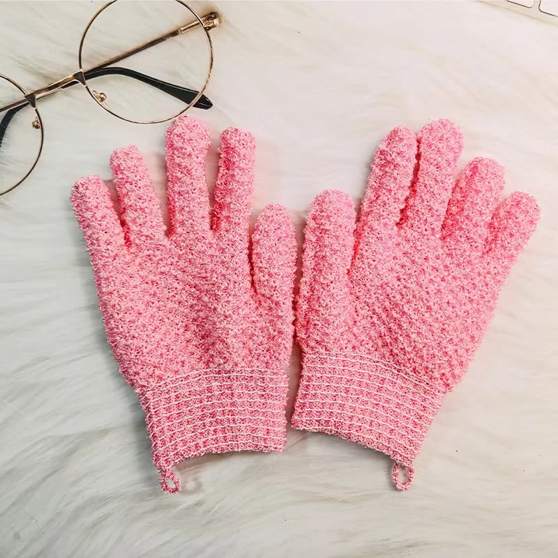 Textured Exfoliating Shower Gloves Reusable Body Scrub Bath Mitt Dead Skin Removal Massage Glove for Home Spa Skin Cleansing view 6