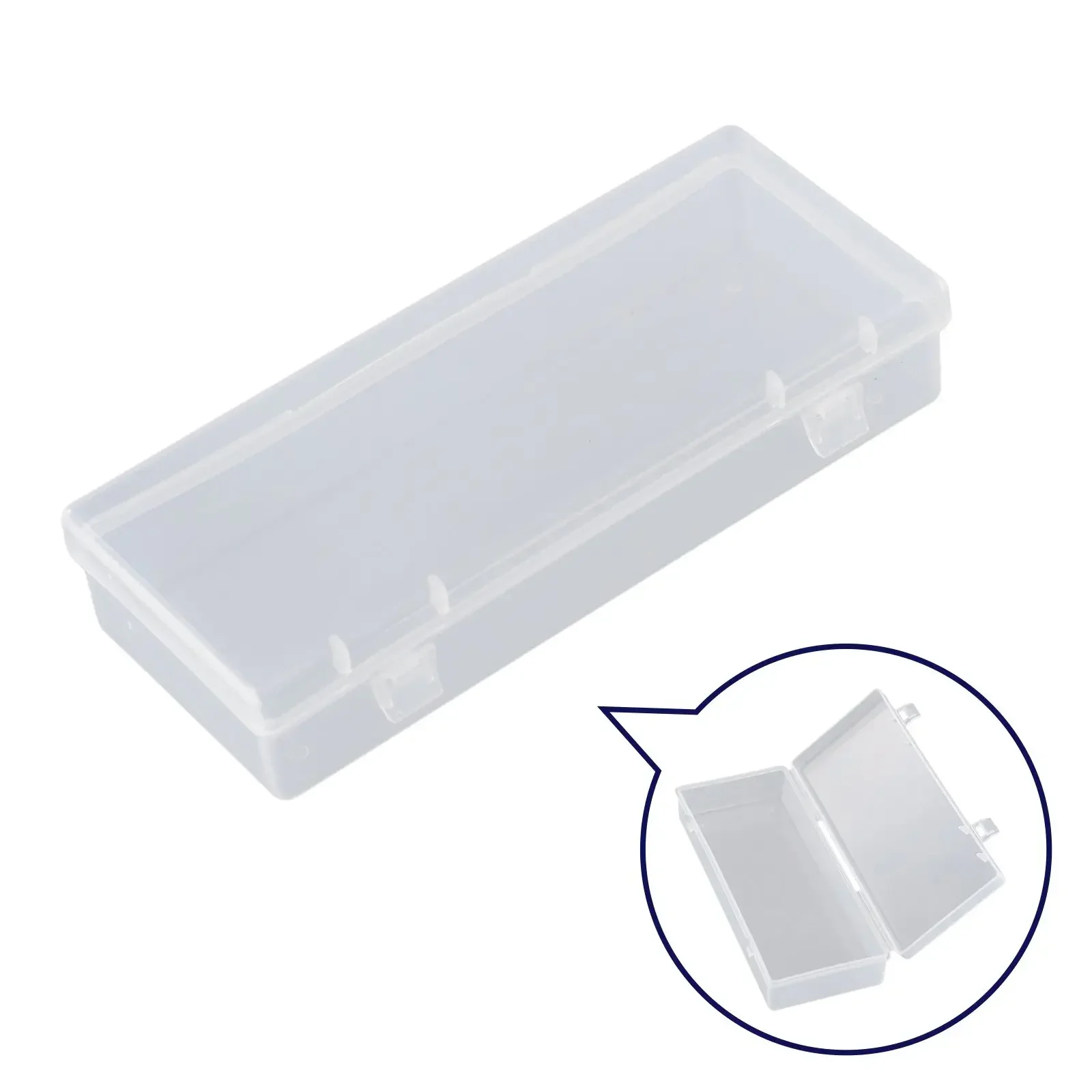 Plastic Case Storage Box Cosmetics Cover Craft Earring Holder Container Making Organizer Transparent 15.5*6.3*3cm