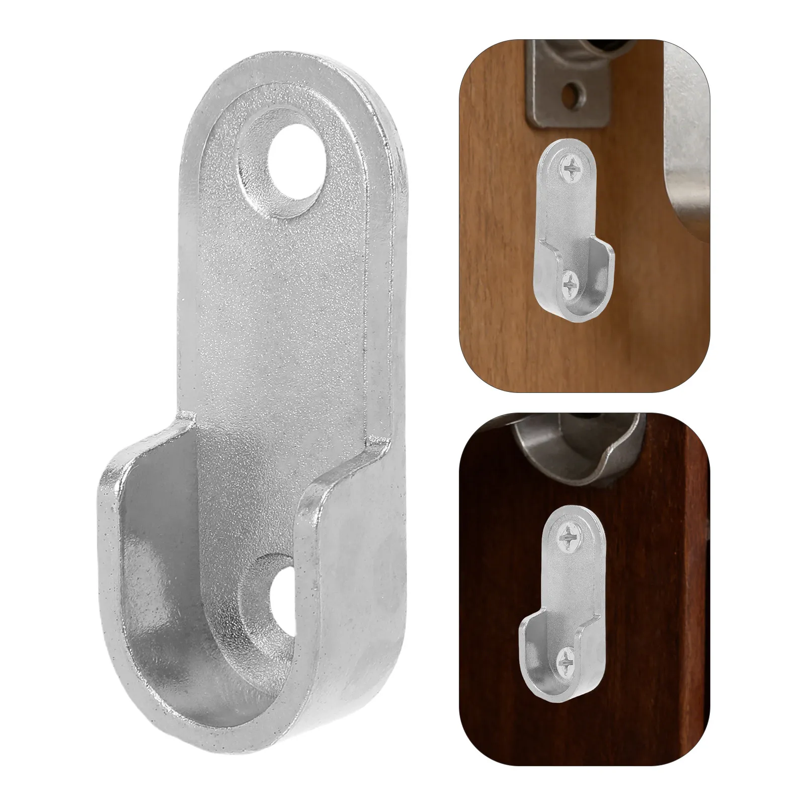 10Pairs Closet Rod Holders Heavy Duty Zinc Alloy Wardrobe Pole Bracket Wall Mounted Clothes Rail Fixing Accessories
