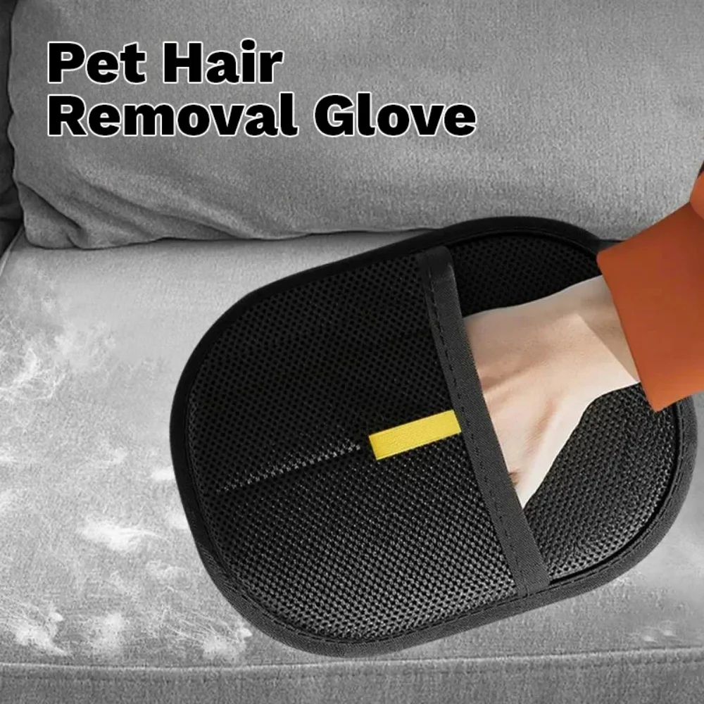3-piece set of pet hair removal gloves with hair removal tools to remove clothes, furniture, car seats, bedding, and carpets