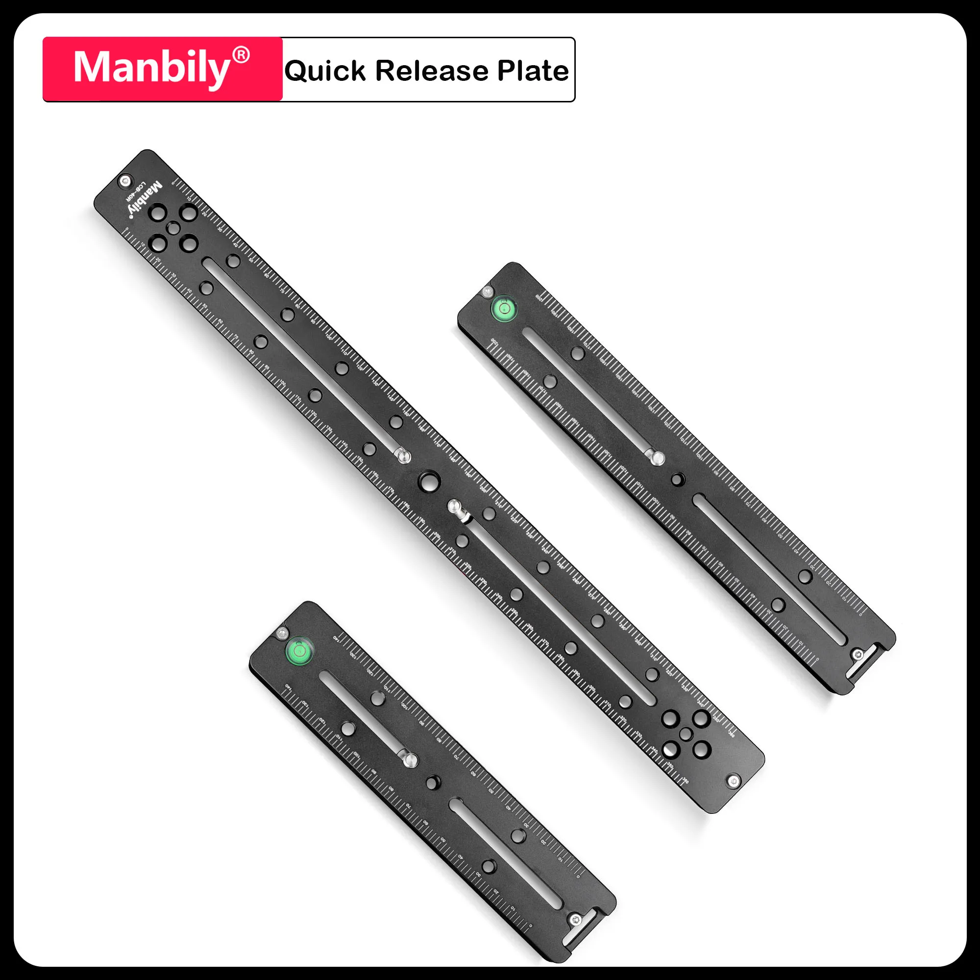 Manbily 400mm Aluminum Multi-purpose Dual Arca Swiss Quick Release Extender Rail Sliding Plate for Camera Tripod