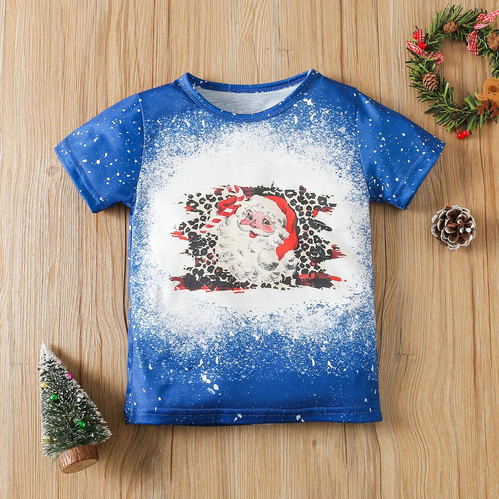 

Christmas Kids Adult Short Sleeve T-Shirt Santa Claus 3D Printed American Round Neck Pullover Loose 2024 Men Women Streetwear