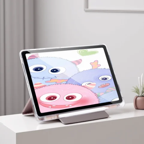 For Samsung Galaxy Tab S9 FE 11 Plus S9 S8 S7 Plus FE 12.4 in Case Transparent Back Tablet Cover For Tab S7 S8 11"Pencil Holder