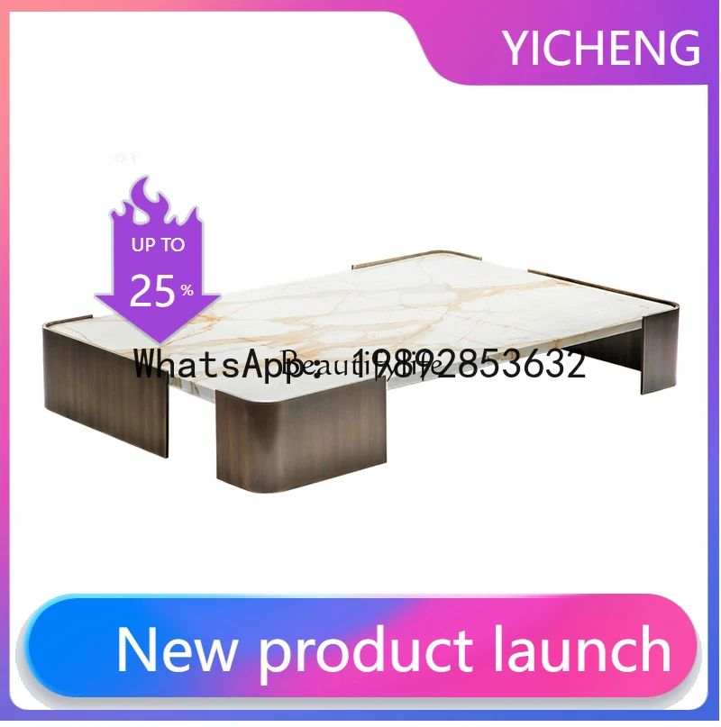 

QQ -Bronze marble coffee table rectangular tea table