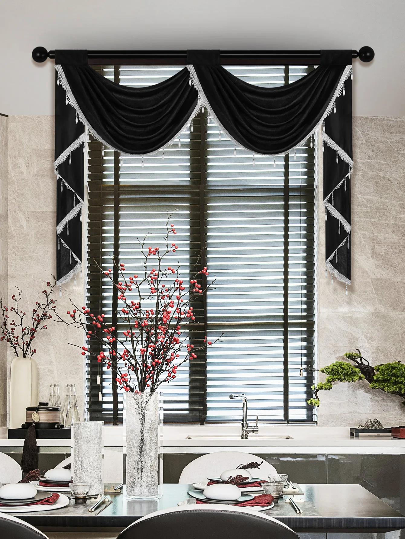 

1 шт. Европейский роскошный стиль полый Swag балдахин для гостиной, карман для удочки, различные цвета на выбор, стандартные шторы Va