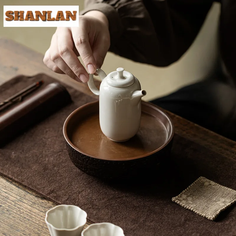165ML Plant Ash Gray Glaze Teapot Creative Tea Infuser Pot Tea Maker Kettle With Ball Hole Teaware Accessories Decoration Craft view 6