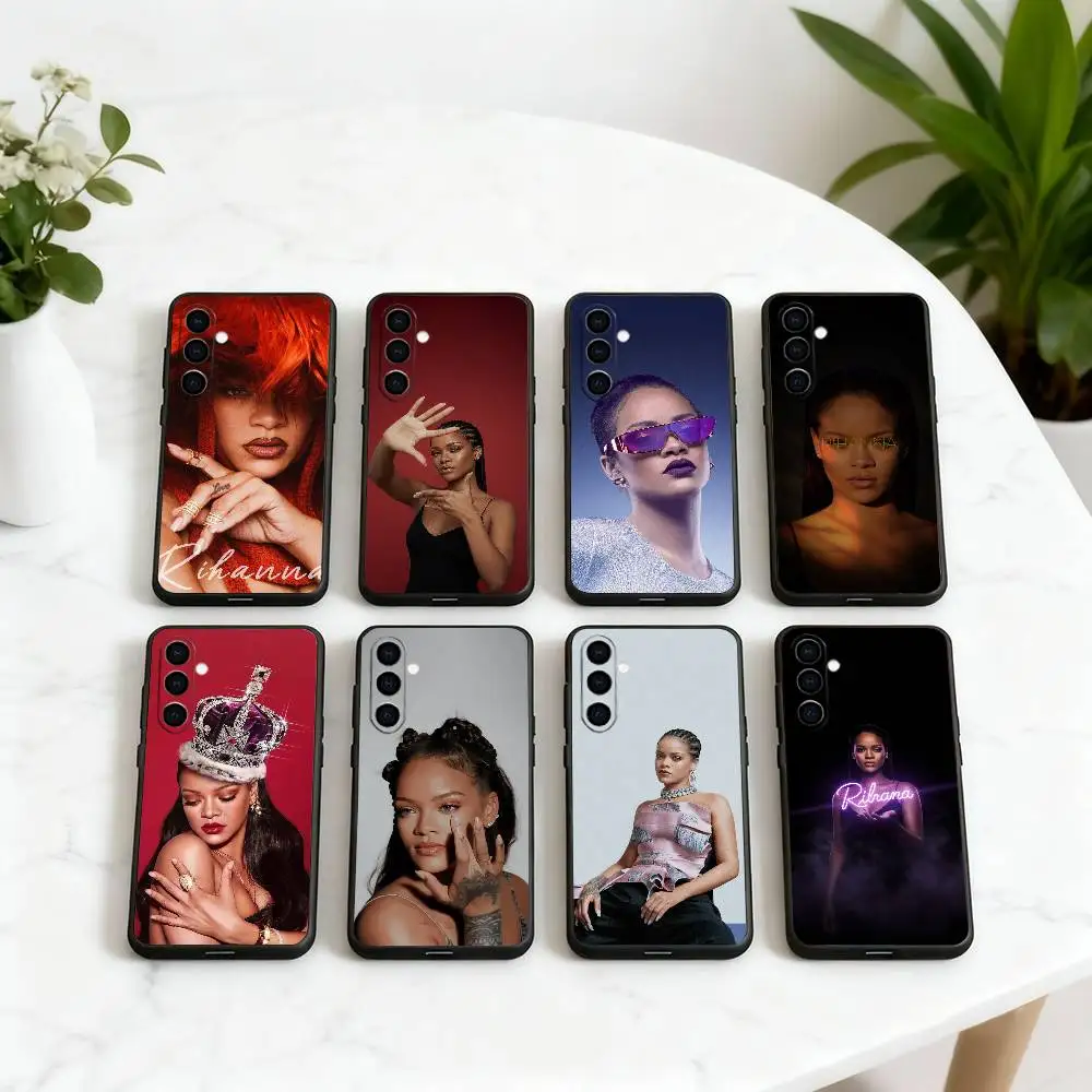 

Hot singer R-Rihannas beauty Phone Case For Samsung Galaxy A73,A72,A71,A70,A53,A52,A51,Others Soft Black Cover