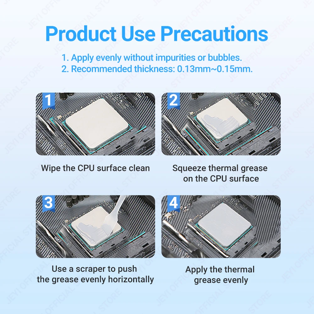 JEYI (15,2 W/m · K) pasta térmica de silicona de 2g para disipador de calor SSD y refrigeración de CPU/GPU, compuesto térmico de silicona para tarjeta gráfica de portátil