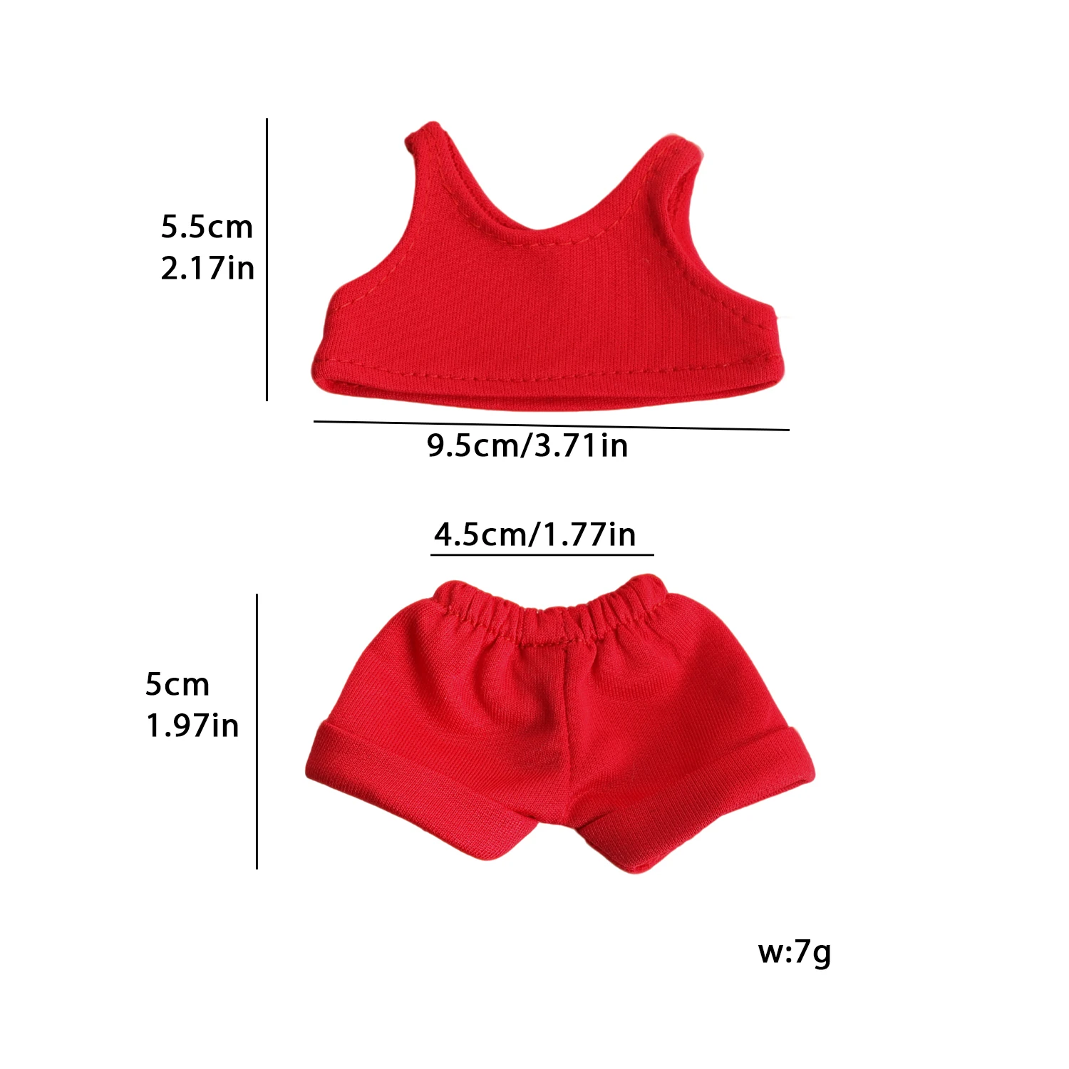 Red Color Clothes Set For 17cm Labuabu Doll Undershirt + Pants Clothing Suit For V1 V2 V3 Labuabu Girl Doll Cotton Toy Accessory