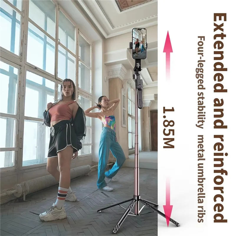 【تقدير الأخير!】حامل ثلاثي القوائم Selfie Stick 1.85M لهواتف Iphone 16 15 14 13 Pro Max التي تعمل بنظام Android وحامل رأس كروي بانورامي للتحكم عن بعد