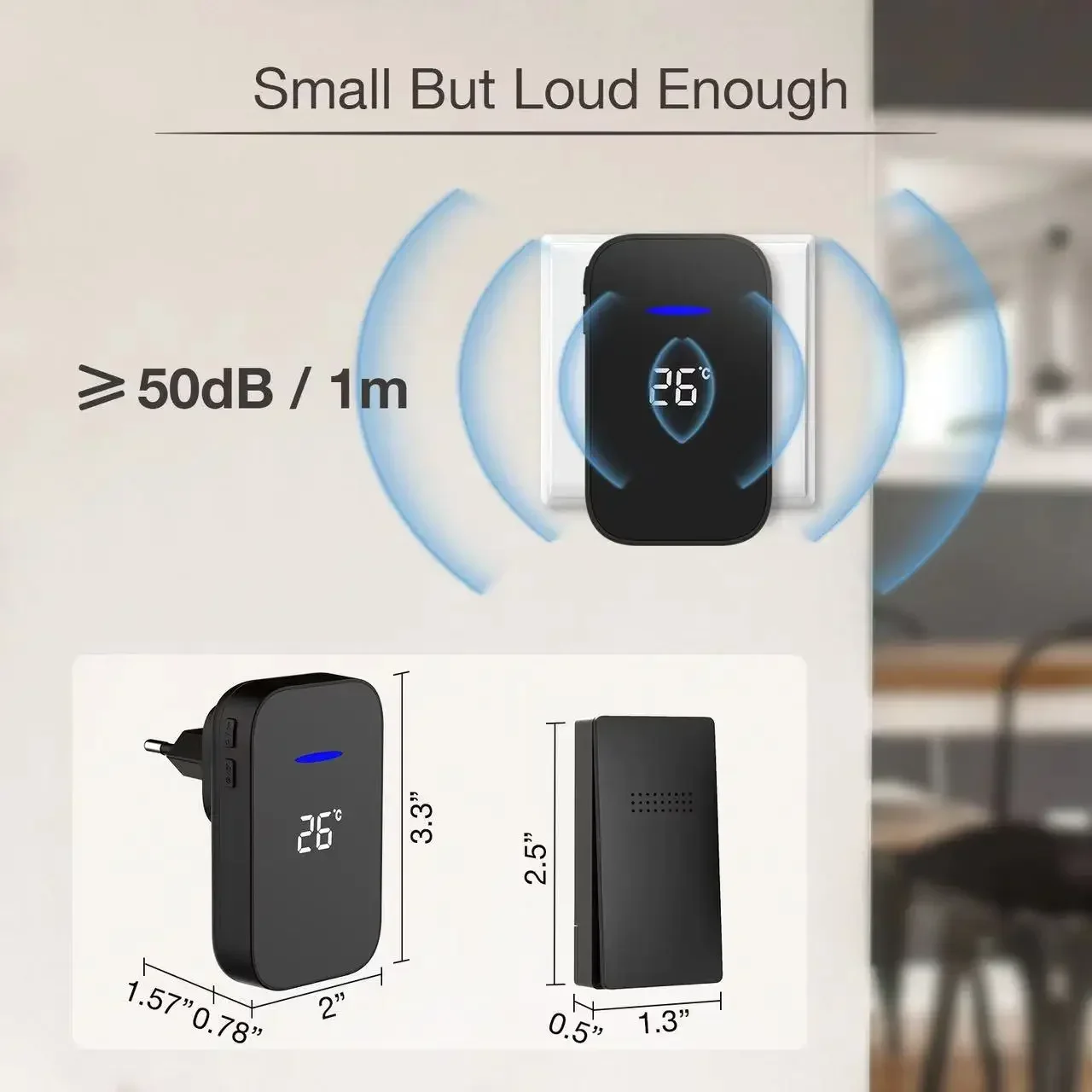 150m auto geração de temperatura ambiente display digital controle remoto sem fio campainha ip44 fita à prova dip44 água temperatura 38 músicas