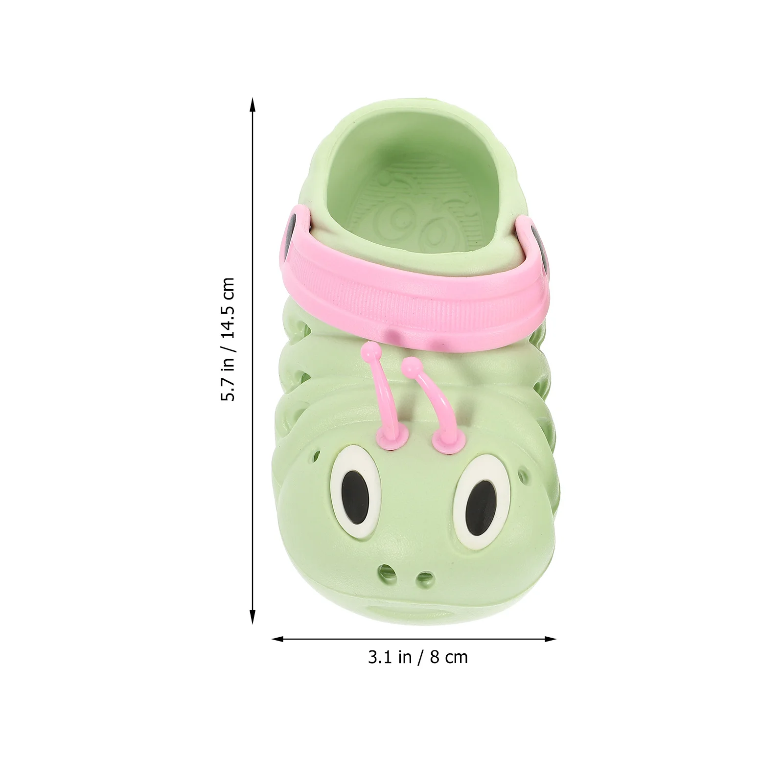 

1 пара пляжных сандалий для мальчиков и девочек, нескользящая летняя обувь с рисунком гусеницы, зеленый размер 24, длина 14,5 см, удобная легкая