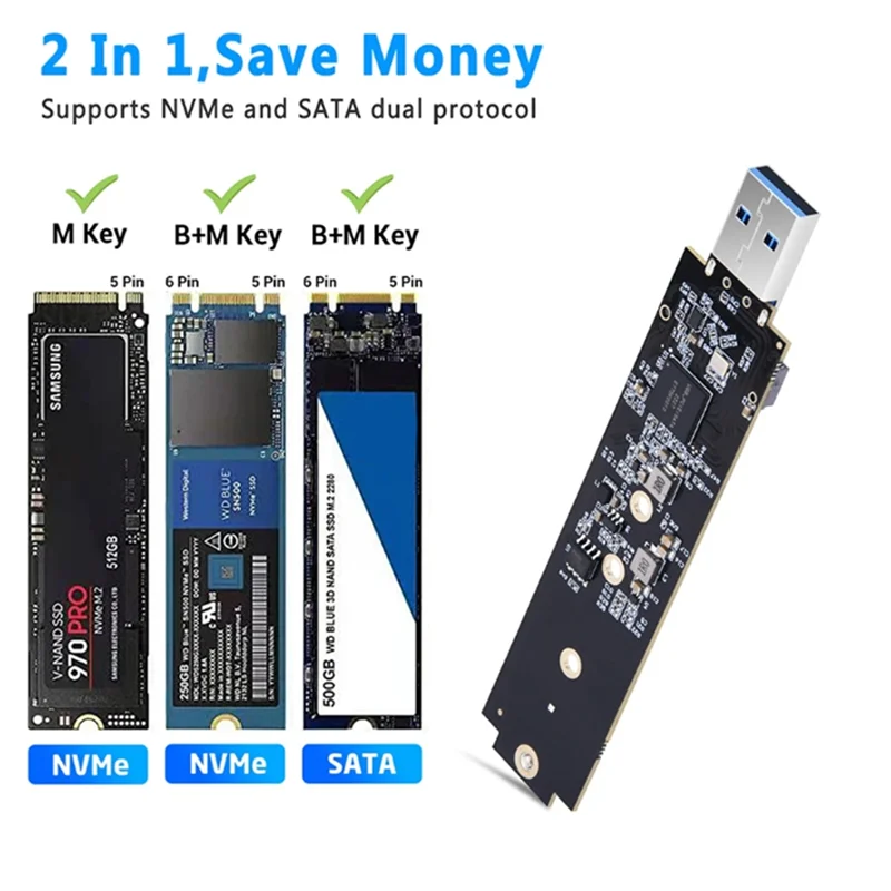 Placa adaptadora em linha F-3C nvme pcie para usb 3.1 tipo a m.2 módulo de placa adaptadora multi-função módulo conveniente