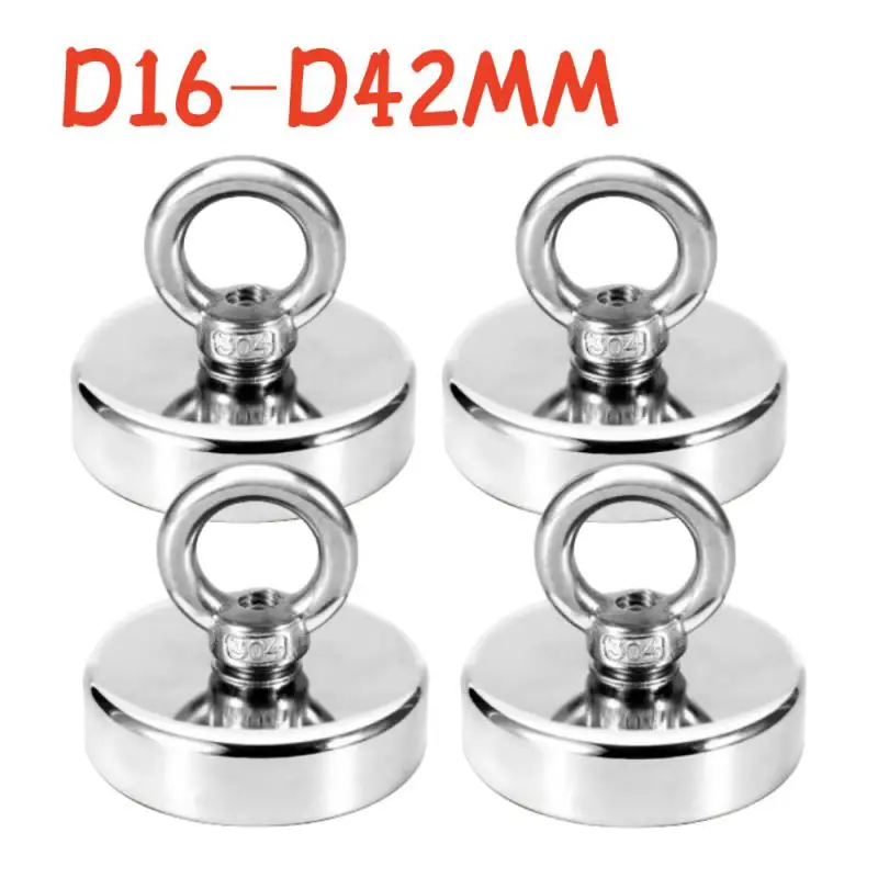 20-1PCS 46-12mm N52 Iman Iman Magnetti Neomidium Super Strong Neodymium Magnet Fishing Magnet With Search Hook Magnet