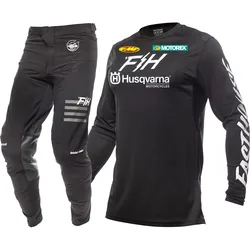 2024 Husqvarna Dirt Bike Suit MX Motocross Gear Set Top Off Road MX Combo Maglia e pantaloni da moto neri