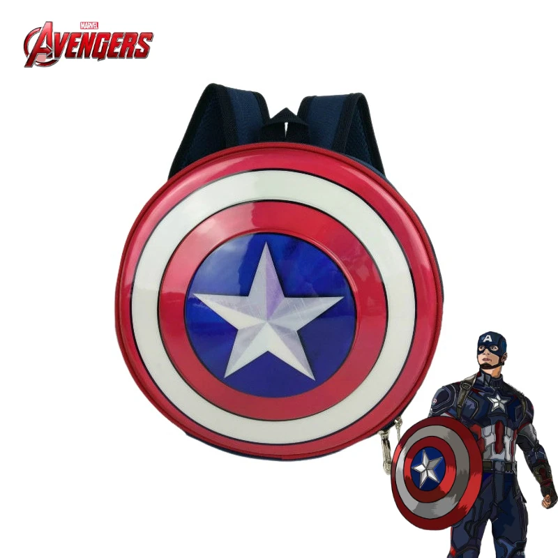 

Marvel Captain America Cartoon Anime Children's Backpack Creative Personality Kindergarten Boys and Girls Backpack Gift
