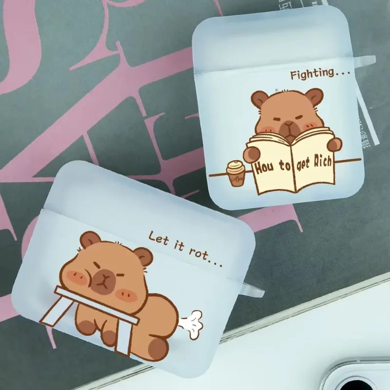 Capybara Rot Pattern Case For Apple AirPods 1st 2nd 3rd 4th Pro 1 2 3 4 NEW Cute Capy Bara Protect Cover Kawaii Aesthetic Fundas