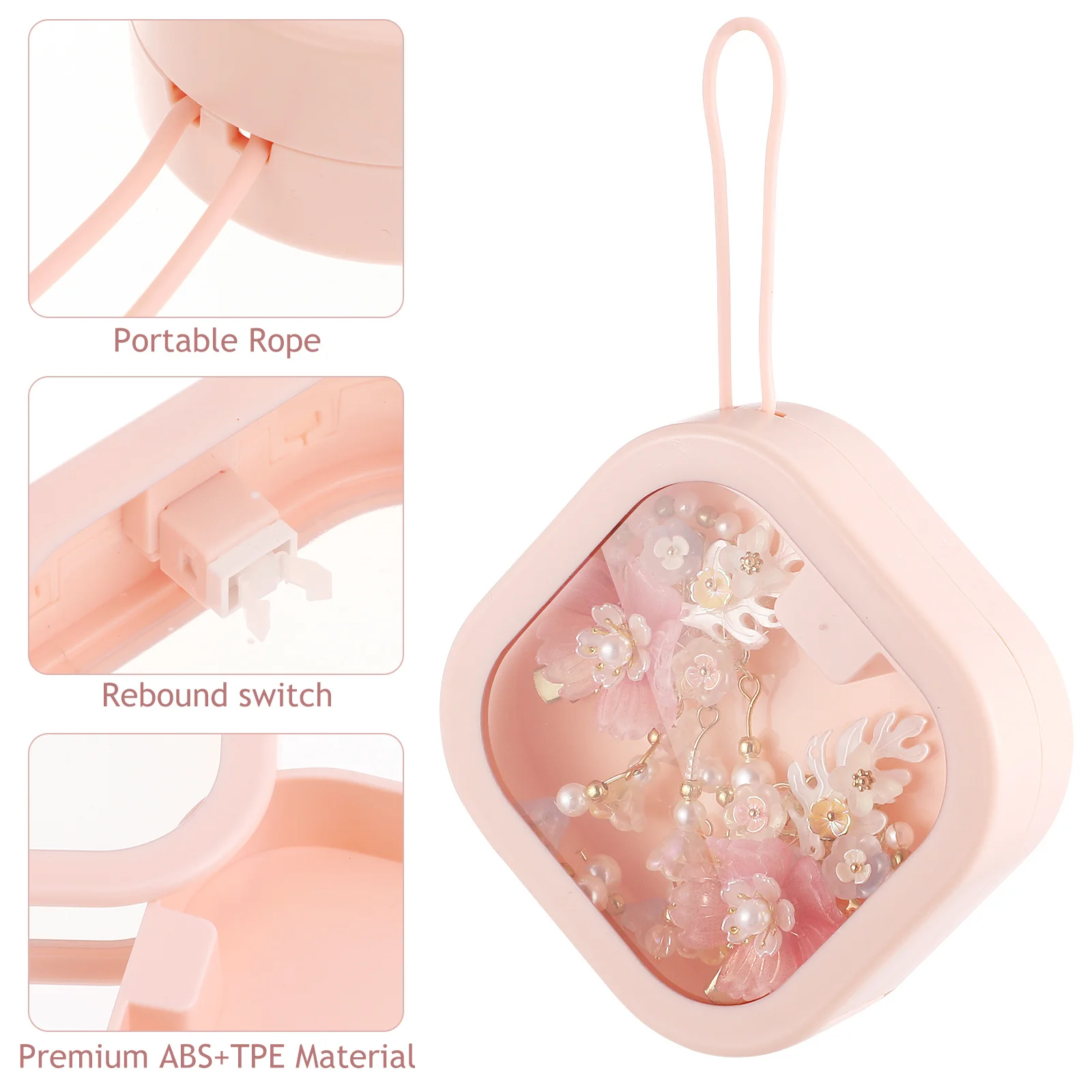 

2Pcs Hair Band Storage Box ABS Tpe Material Portable Jewelry Organizer Perfect for Dressing Table Wall Storage