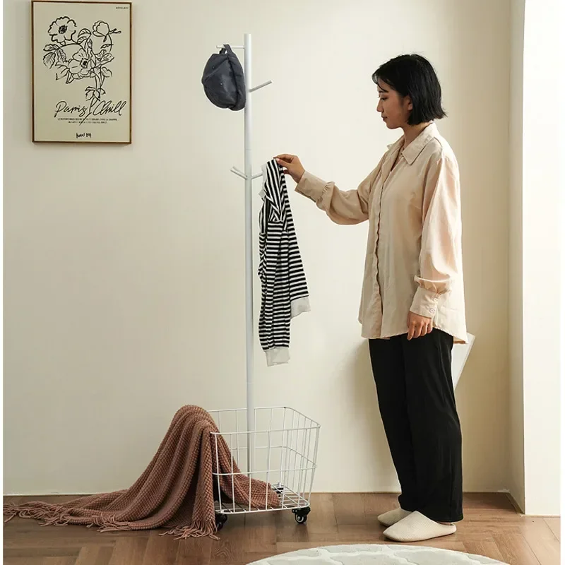 Sturdy Metal Clothes Hanger Iron Bedroom Storage Rack Floor Standing Wardrobe Organizer High Load-Bearing Capacity