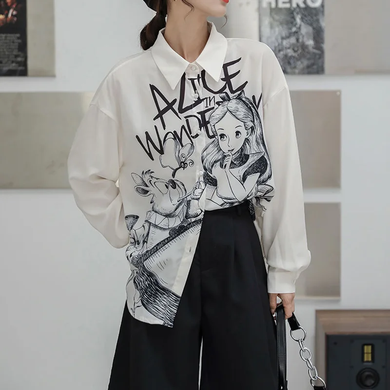 New chic printing shirts Fashion women blouses casual loose ladies shirts Long Sleeve Blusas Mujer Tops