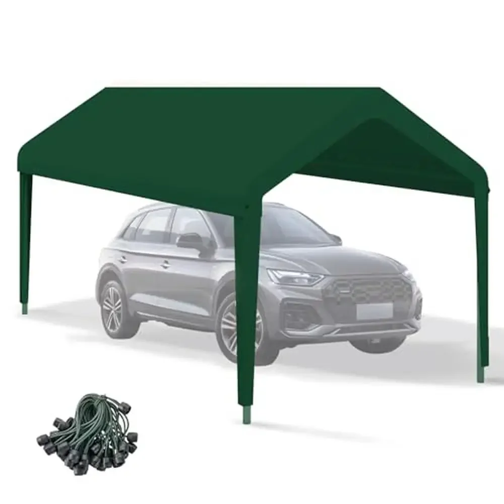 10x20 FT Industrial Grade Heavy Duty Carport Canopy Replacement Cover 800D Oxford Garage Shelter Waterproof UV Protected Tarp