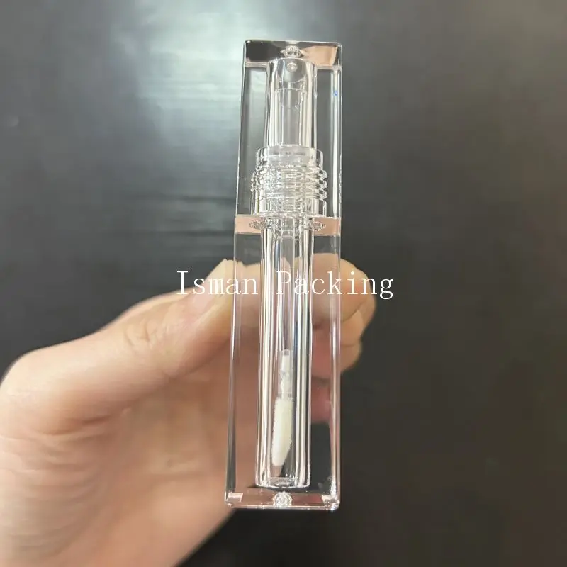 リップグロス用の正方形のチューブ,3ml, 50個,空の容器,ブラシ付き