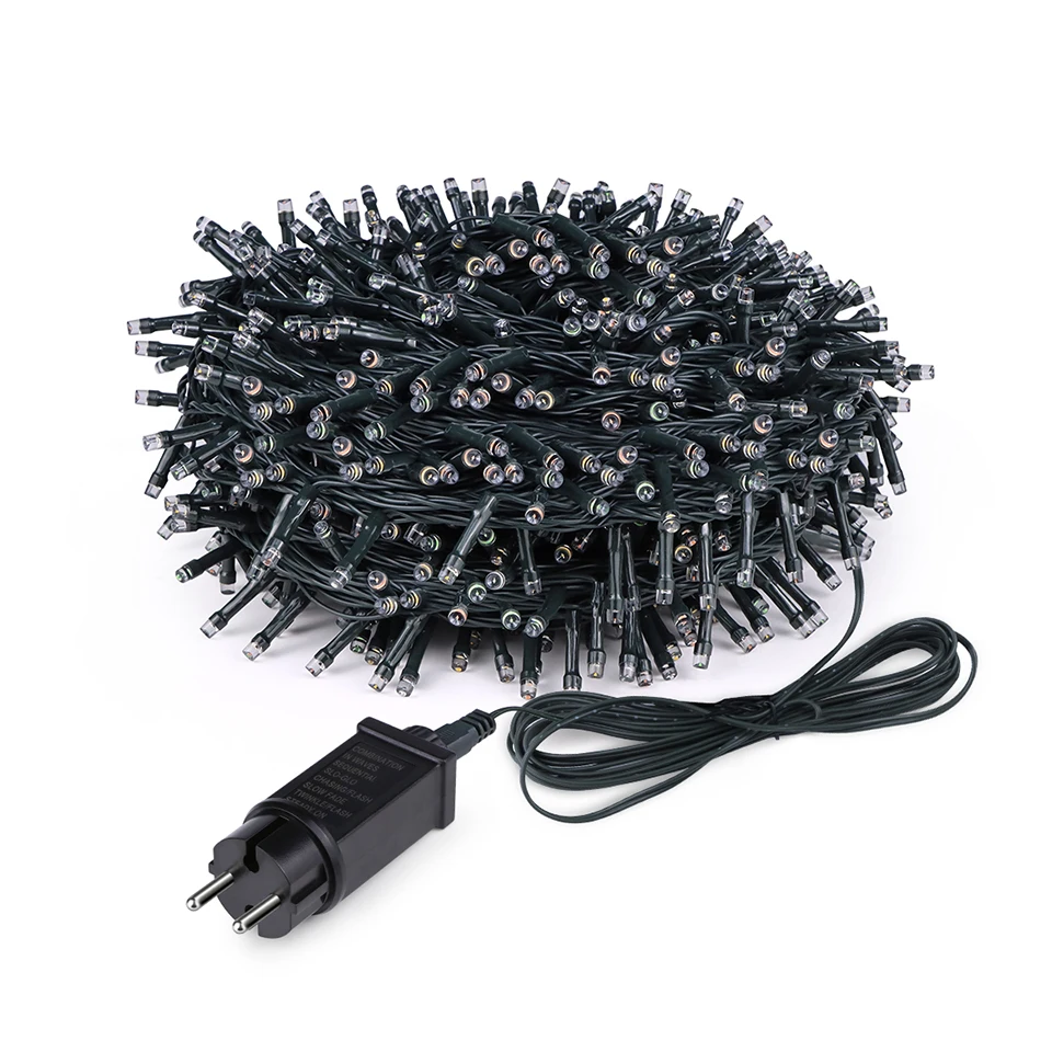 Guirnalda de luces Led de 10M, 20M, 30M, 50M, 100M, impermeable, decoración navideña al aire libre, luz de hadas para pa