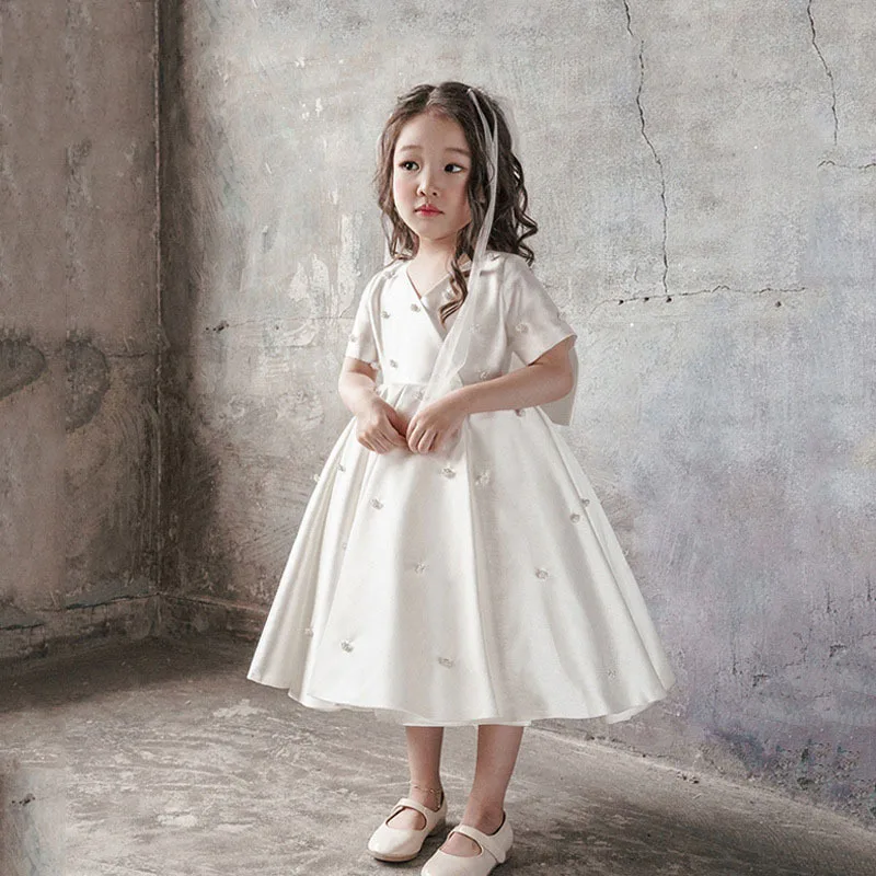 Robe de princesse moelleuse de style coréen pour enfants, robe de demoiselle d'honneur, mariage, fête d'anniversaire, performance de piano, g12, nouveau, 2024