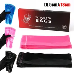 100Pcs Disposable Black/Pink/Blue Tattoo Clip Cord Sleeves Covers Bags Plastic Tattoo Machine Protection Bags Tattoo Accessories