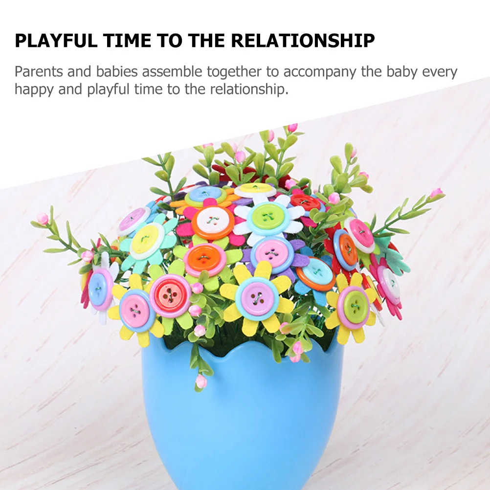 

4Pcs DIY Button Bouquet Craft Kit for Kids Fun Flower Making Accessories Safe Smooth Edges Parent-Child Bonding Activity