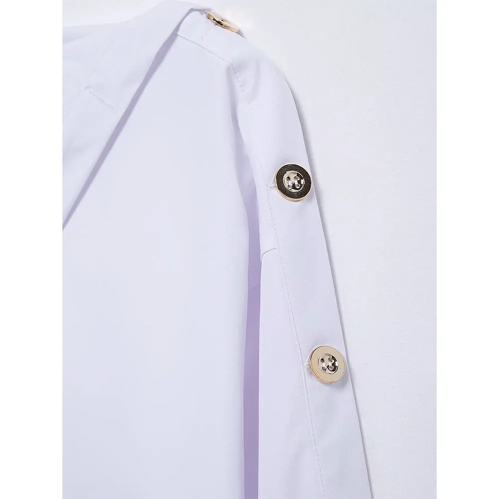 Willshela Donna Moda Pullover Camicetta bianca Una spalla Maniche lunghe Donna Chic Mujer Top Camicia