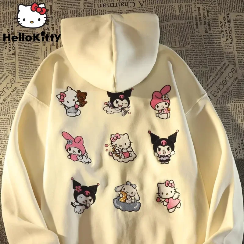 

Sanrio Hello Kitty Kuromi Cardigan Hoodie Hip Hop Y2k Harajuku Zipper Jacket Trendy Gothic Anime 2000s Aesthetic Clothes Female