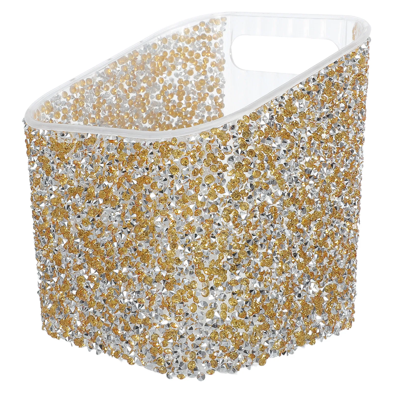 Adhesive Golden Rhinestone Toothbrush Holder Wall Mount Glitter Bathroom Storage Rack Shower Organizer Waterproof Space Saving
