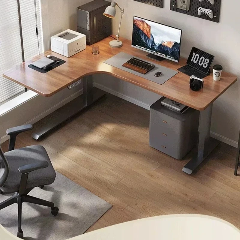 

Деревянные компьютерные столы для офиса: современный угловой стол с подъемным механизмом, умный игровой стол для киберспорта, простой персонализированный игровой стол для комнаты