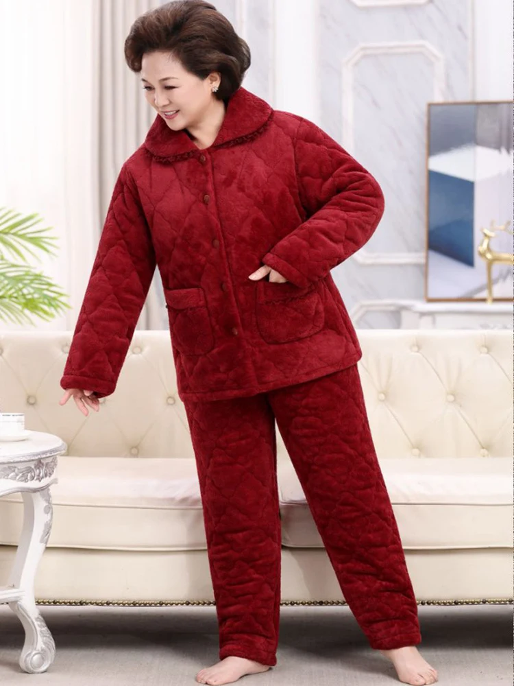 thiened-flannel-spwear-set-for-middle-aged-and-ly-women-winter-home-clothes-warm-plu-mom-sle-tee-layer-cotton